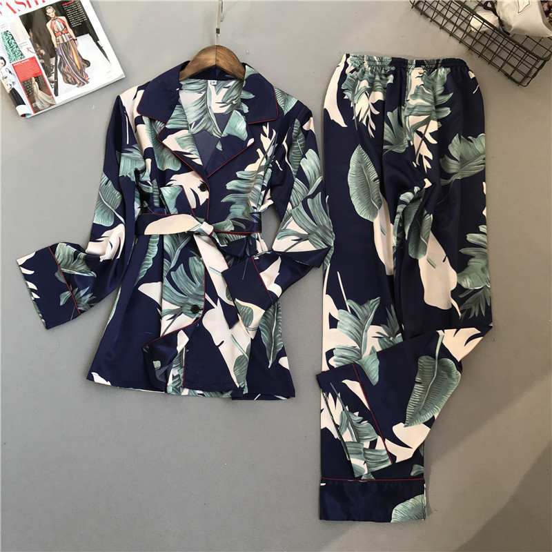 Lisacmvpnel Spring Printing Pattern Women Pajama Set Rayon S
