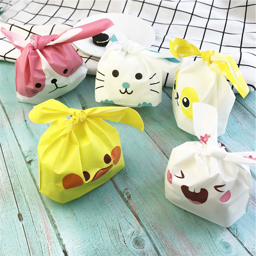 10pcs/lot Cute Rabbit Ear Cookie Bags Gift Bags for Candy Bi