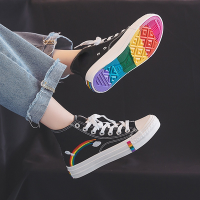 Women's Fashion  Vulcanized Shoes Woman Sneakers New Rainbow