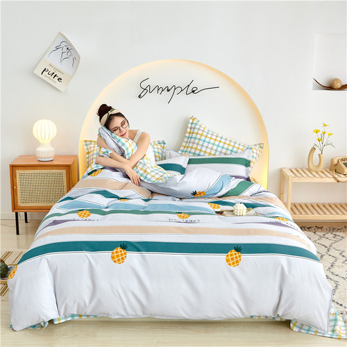 Kuup Cartoon Bedding Set Double Sheets Soft 3/4pcs Bed Sheet