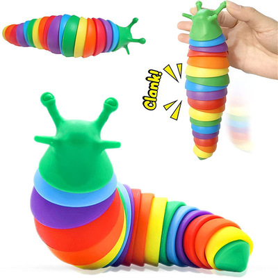 2022 Toy Fat Brain Slug Articulated Flexible 3D Slug Fidget