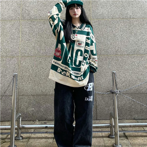 Women Sweetshirts High Street Style Casual Hip Hop Hoodies L