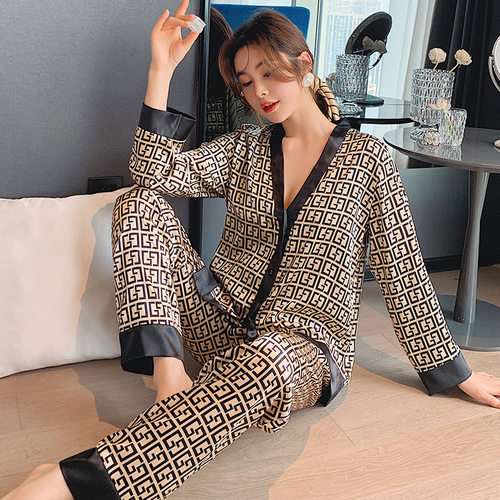 2022 Ladies Satin Silk Pajamas Summer Sexy Homewear Women's