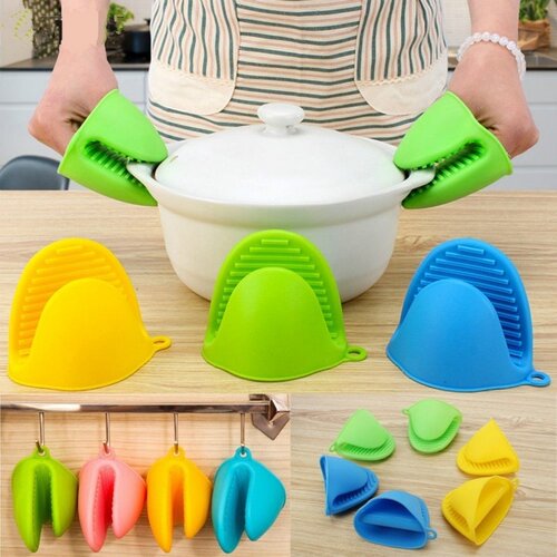 1Pc Kitchen Silicone Heat Resistant Gloves Clips Insulation