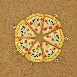 Triangle Pizza Food 10pcs Diy Resin Charms Cartoon Cute
