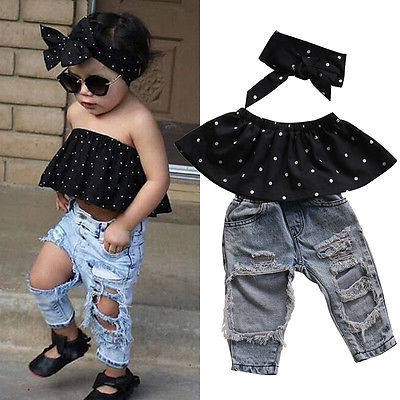 0-3Y Summer Fashion Toddler Clothes Baby Girls Dot Sleeveles