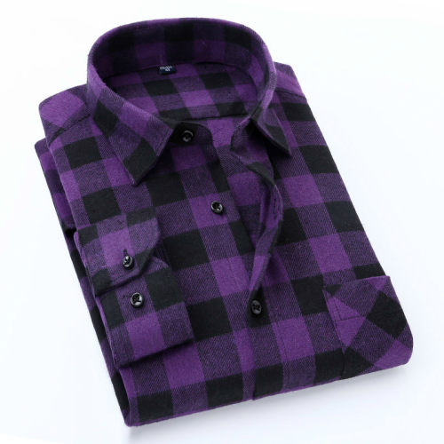 Quality Flannel Plaid Men Shirt Cotton Spring Autumn Casual