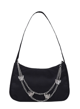 Fashion Women Small Shoulder Underarm Bag PU Leather & Nylon