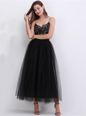 4 Layers 100cm Maxi Long Tulle Skirt Elegant Princess Fairy