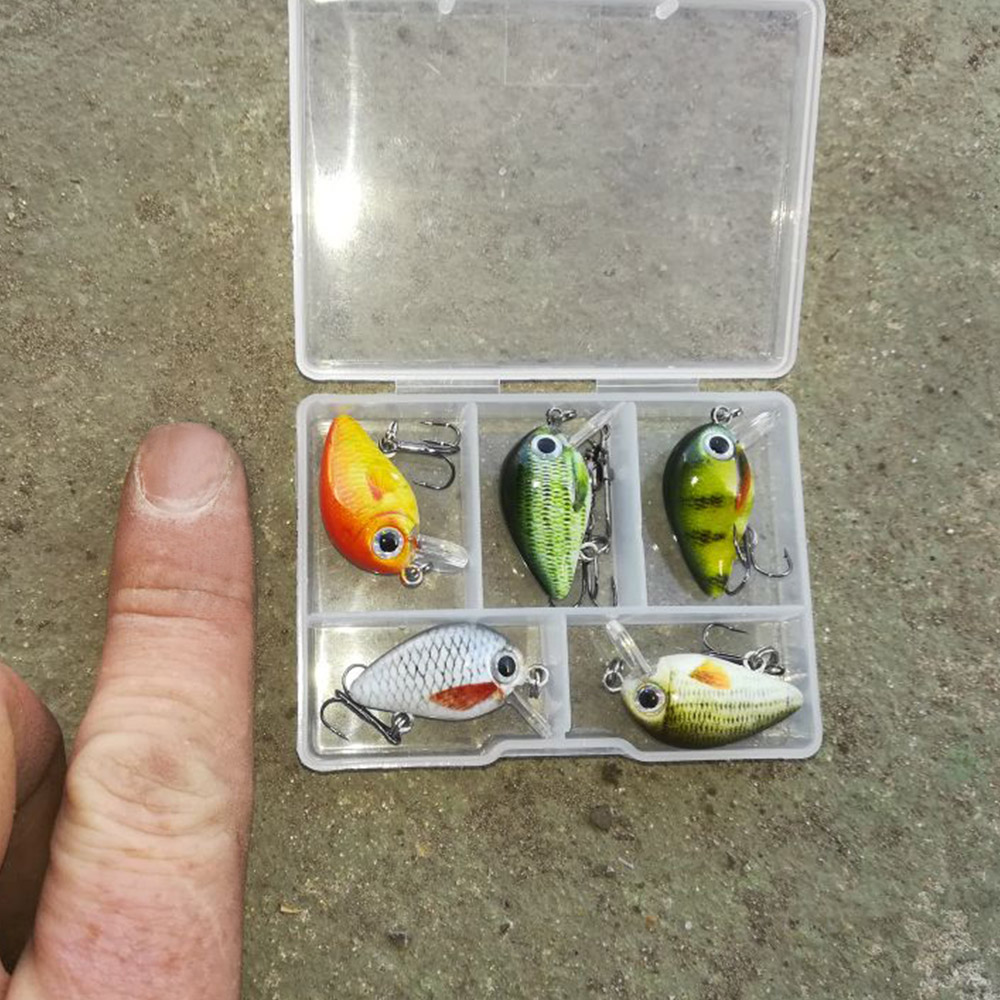 HOOK 5pcs 1.5g 3cm Mini Wobblers/Crankbait Fishing Lure Arti