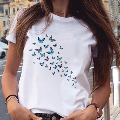 Women Graphic Butterfly Printing 90s Cute Summer Spring nd C