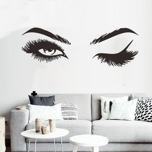 Fashion Lash & Brows Eyes Quote Wall Stickers Unique Girls E