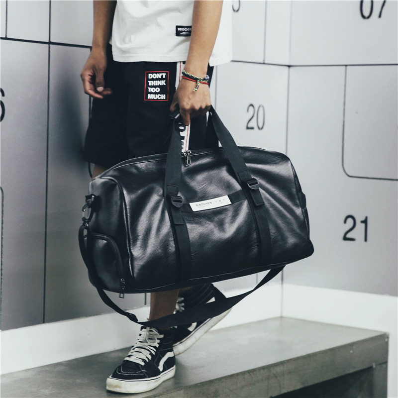Gym Bag Leather Women Fitness Shoe Compartment Men Duffle Sh图片
