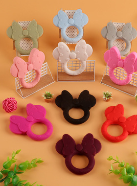 Kovict 1Pc Silicone Teethers Cartoon Mouse Head Animal Food