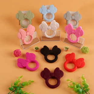 Kovict 1Pc Silicone Teethers Cartoon Mouse Head Animal Food