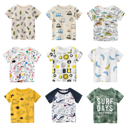 T-shirts Cartoon Boys Girls Kids Car Print T Shirt For a Boy
