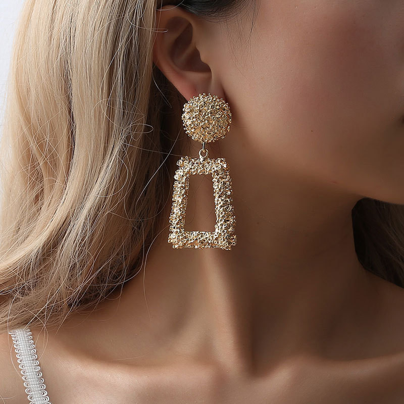 Vintage Earrings Large for Women Statement Earrings Geometri - 实物图