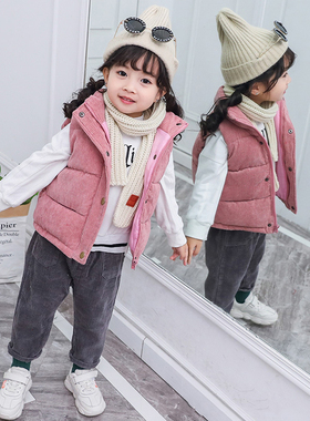 Children's Vests Girls Boys Baby Corduroy Jackets Kids Thick