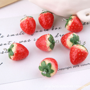 Strawberry Big Charms Resin Fruit Small and pack 10pcs
