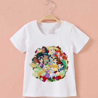 New Listing Girls Summer T-shirts  Princess Mermaid Cartoon