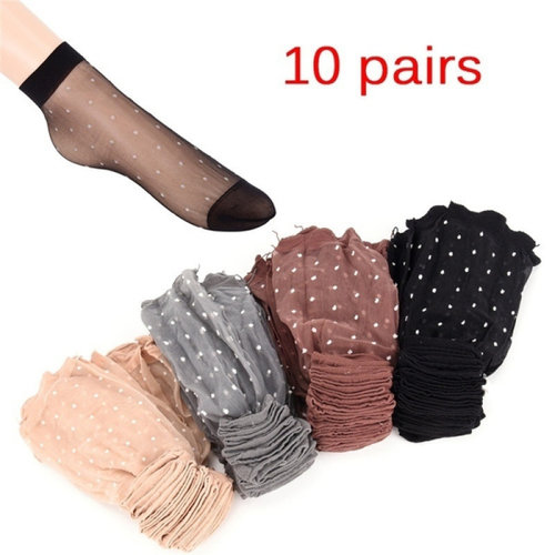 10 Pair/Lot Skin Color Dot Transparent Thin Women Crystal Si