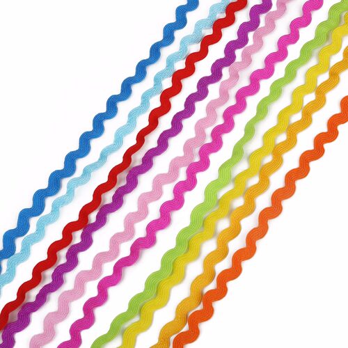 15Yard/lot 8mm Multicolor Terylene Ribbon Ric Rac Zig Zag La