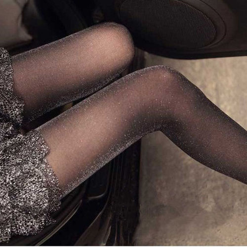 Glitter Silver Silk Pantyhose Slim Ultra-thin Stockings Spri