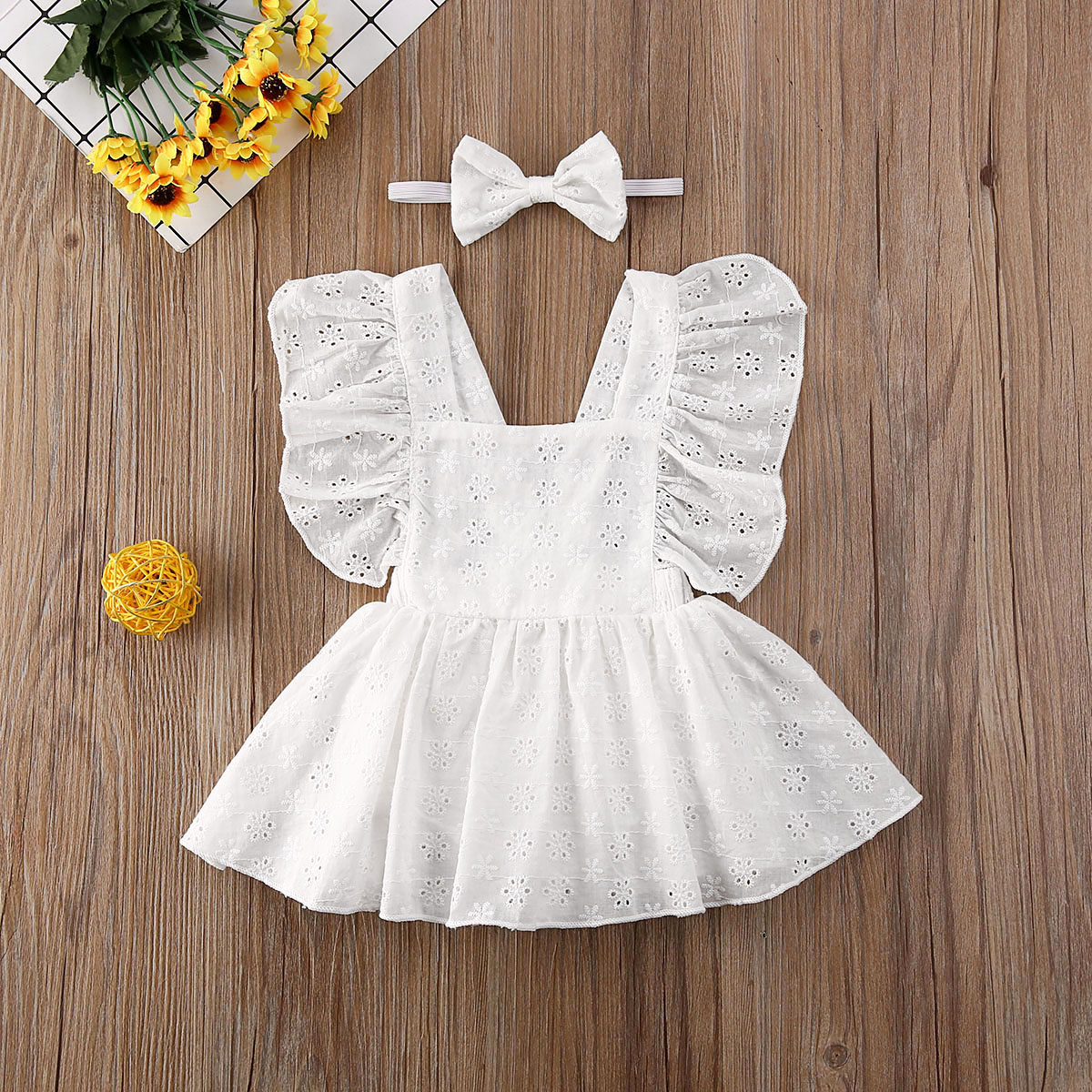Pudcoco Newborn Baby Girl Clothes Solid Color Sleeveless Flo