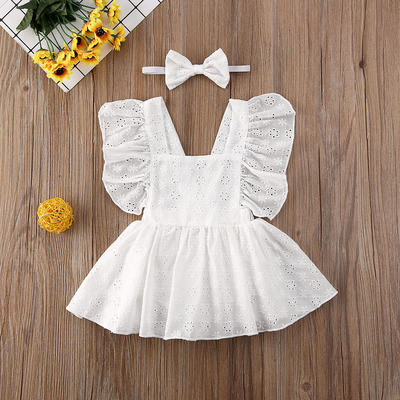 Pudcoco Newborn Baby Girl Clothes Solid Color Sleeveless Flo
