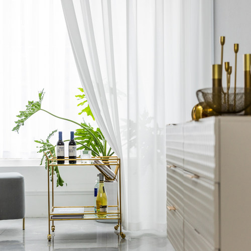 White Tulle Curtains for Living Room Decoration Modern Chiff