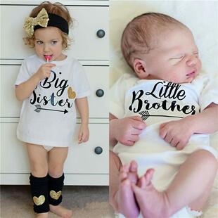 Family Matching Outfits Brother Sister Summer Tshirt Baby Bo