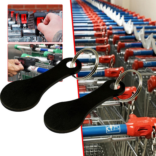 DIY Shopping Trolley Tokens 2pcs Couple Key Chains Decorativ