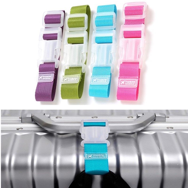 8 Colors Adjustable Nylon Lock Travel Luggage Straps Belt Pr