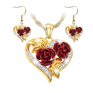 Jewelry Flow Pieces Fashion Women Set Rose Piece