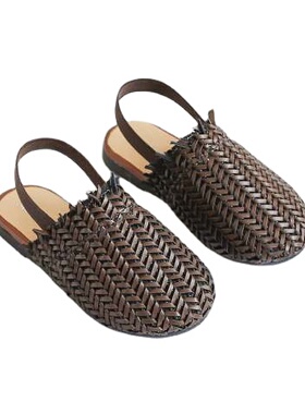 2022 Summer Fashion Children's Rattan Woven Sandals Girls Fl