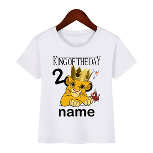 2021Number 1-10 Lion King Birthday Boys Shirts Boy's Simba S