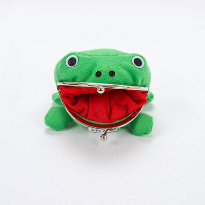 1PCS Anime Cartoon Frog Coin Purses Manga Flannel Wallet Pou