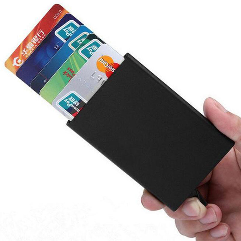 Anti-theft ID Credit Card Holder Porte Carte Thin Aluminium