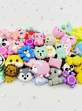 10pc SiliconeAnimal Beads BPA Free Baby Teething Beads DIY T