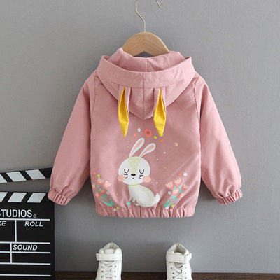 Baby Girls Coat Cute Rabbit Ear Hooded Jacket Children Fashi