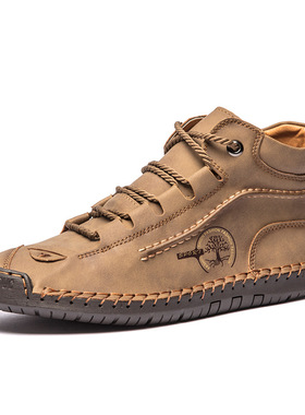 Men Shoes Comfy Ankle Boots Hand Stitching Casual Men Loafer