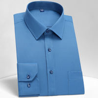 Men's Classic Long Sleeve Standard-fit Dress Shirts Formal B thumbnail 4