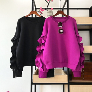 Moletom Feminino Sudaderas Con Capucha Loose Retro Black O N