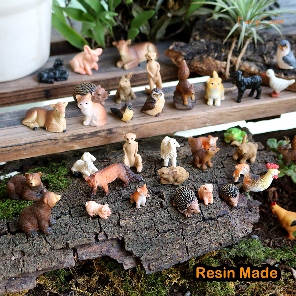 Resin Miniature Animals Fairy Garden Mini Forest Farm Animal