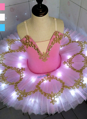 Girls Led Light Professional Ballet Tutu Glow Ballerina Ball