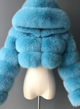 Lucyever Fashion Hooded Faux Fur Coat Women 2022 Winter Warm