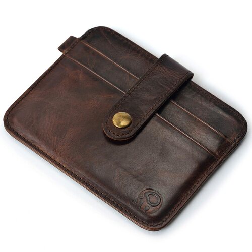 Men Genuine Leather Slim Wallet Male Small Purse Mini Money