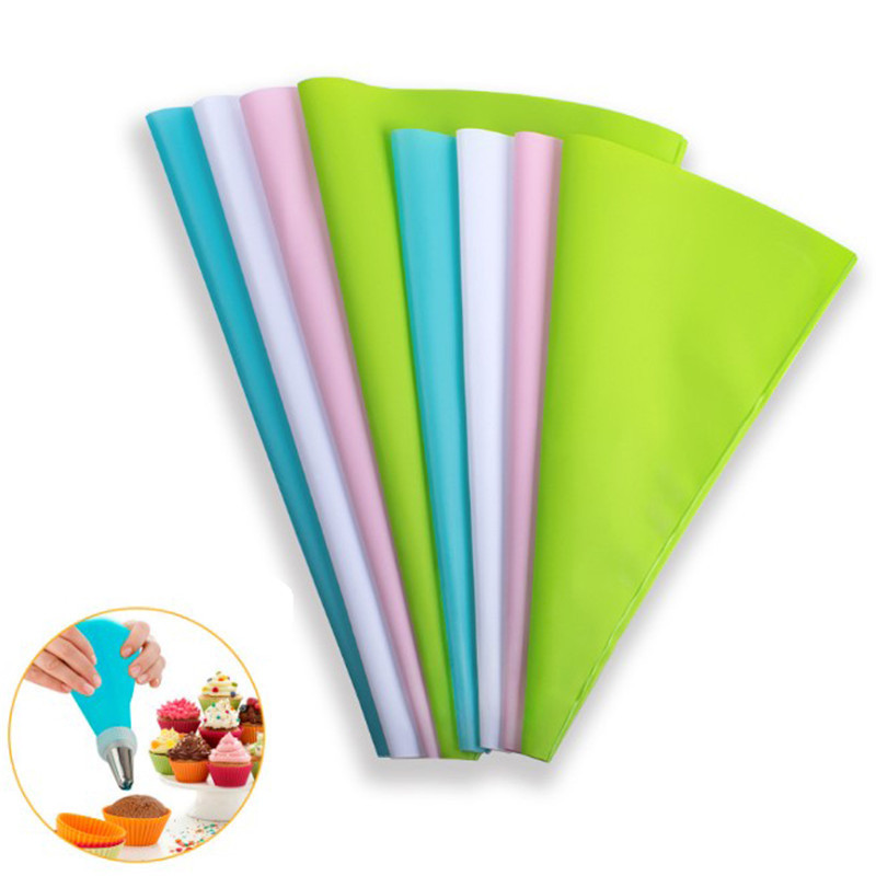 4 Sizes Silicone Icing Piping Cream Pastry Bag Reusable DIY