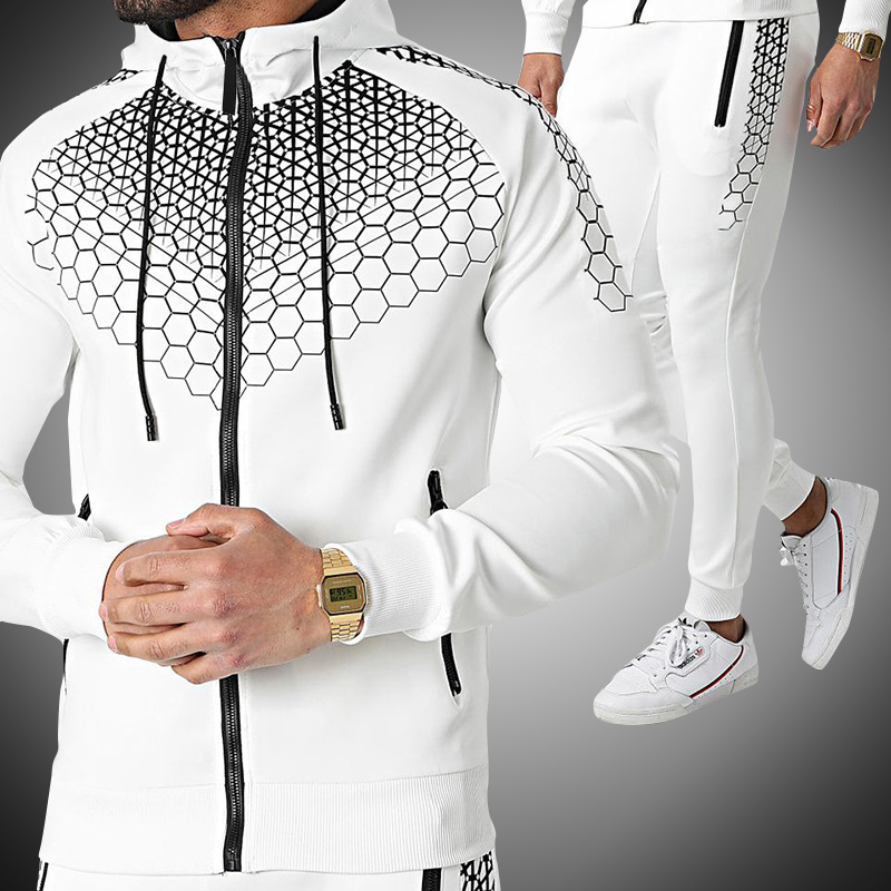 Tracksuits Men 2022 Polyester Hooded Outerwear Hoodie Set Zi