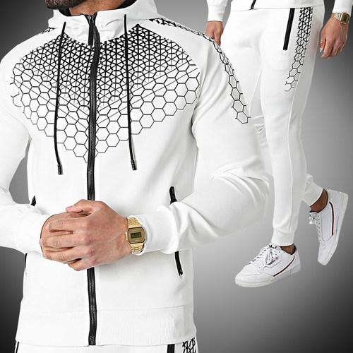Tracksuits Men 2022 Polyester Hooded Outerwear Hoodie Set Zi